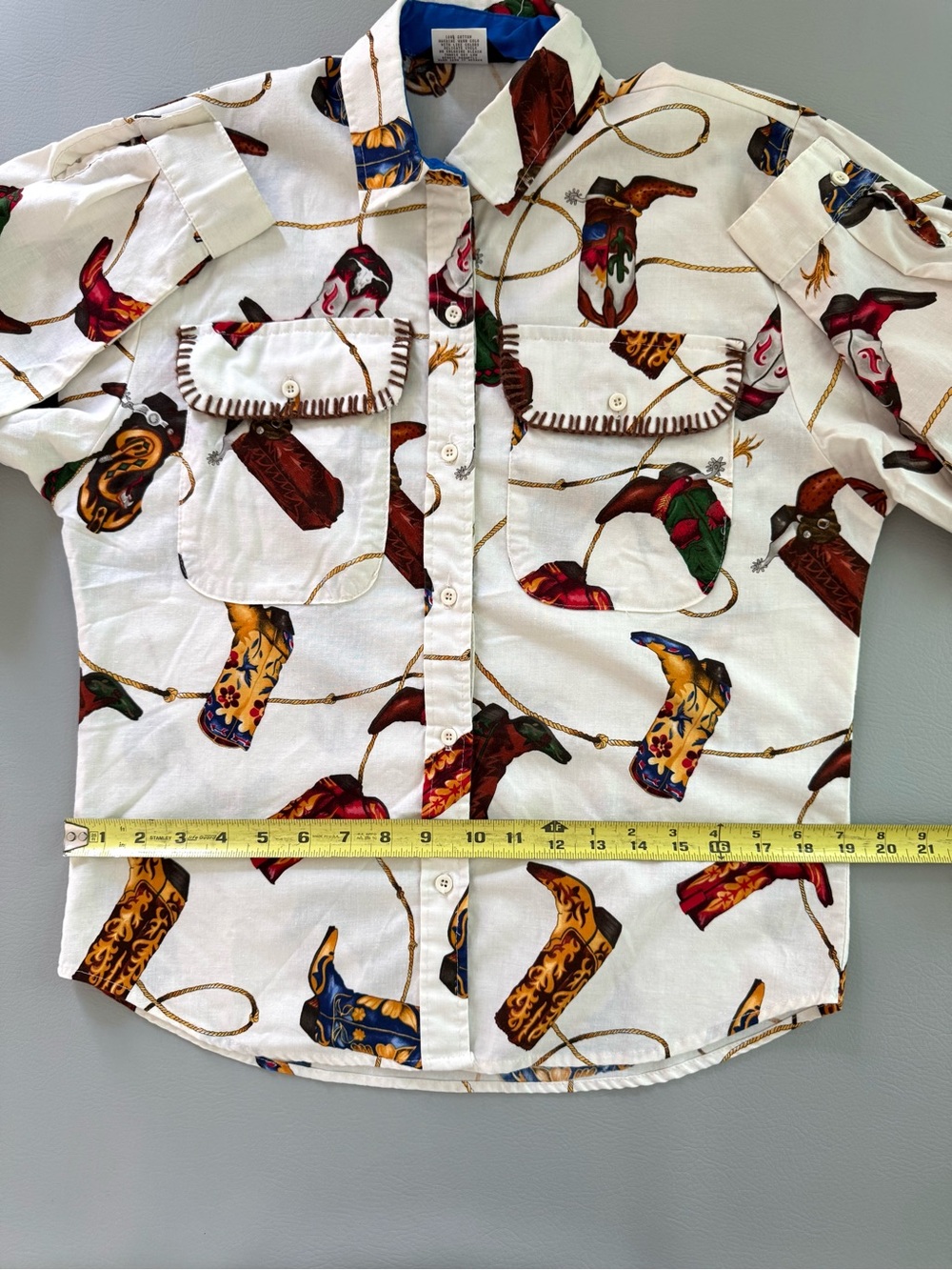Vintage Roper Cowboy Boot Button Up Dress Shirt Embroidered Women’s sz 9/10 90s - Picture 9 of 16